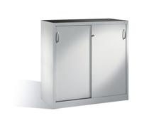 C + P Möbelsysteme Armoire à outils C+P avec portes coulissantes, intérieur 2 étagères, H1200xL1200xP500mm avant gris clair corps gris clair gris clair Quantité:1