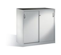 C + P Möbelsysteme Armoire à outils C+P avec portes coulissantes, intérieur 2 étagères, H1200xL1200xP600mm avant gris clair corps gris clair gris clair Quantité:1