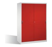 C + P Möbelsysteme Armoire à outils C+P avec portes coulissantes, intérieur 2 x 4 étagères, H1950xL1600xP600mm face avant caisson rouge ru ris clair Quantité:1