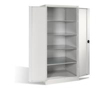 C + P Möbelsysteme Armoire à outils C+P pour charges lourdes XXL avec portes battantes, 4 tablettes intérieures, H1950xL930xP800mm Façade gris clair Corps gris clair Quantité:1