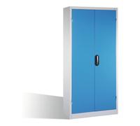 C + P Möbelsysteme Armoire à outils pour charges lourdes C+P avec portes battantes, 4 tablettes intérieures, H1950xL930xP400mm Façade bleu clair Corps gris clair Quantité:1