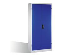 C + P Möbelsysteme Armoire à outils pour charges lourdes C+P avec portes battantes, 4 tablettes intérieures, H1950xL930xP400mm Façade bleu gentiane Corps gris clair Quantité:1