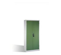 C + P Möbelsysteme Armoire à outils pour charges lourdes C+P avec portes battantes, 4 tablettes intérieures, H1950xL930xP400mm Façade vert réséda Corps gris clair Quantité:1
