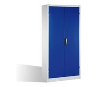 C + P Möbelsysteme Armoire à outils pour charges lourdes C+P avec portes battantes, 4 tablettes intérieures, H1950xL930xP500mm Façade bleu gentiane Corps gris clair Quantité:1
