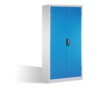 C + P Möbelsysteme Armoire à outils pour charges lourdes C+P avec portes battantes, 4 tablettes intérieures, H1950xL930xP600mm Façade bleu clair Corps gris clair Quantité:1