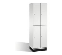 C + P Möbelsysteme Armoire C+P à deux niveaux Cambio sur socle, 4 compartiments, H1950xL600xP525mm avant gris clair corps gris clair gris clair Quantité:1