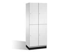 C + P Möbelsysteme Armoire C+P à deux niveaux Cambio sur socle, 4 compartiments, H1950xL800xP525mm avant gris clair corps gris clair gris clair Quantité:1