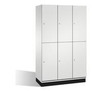 C + P Möbelsysteme Armoire C+P à deux niveaux Cambio sur socle, 6 compartiments, H1950xL1200xP525mm avant gris clair corps gris clair gris clair Quantité:1