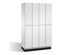 C + P Möbelsysteme Armoire C+P à deux niveaux Cambio sur socle, 8 compartiments, H1950xL1200xP525mm avant gris clair corps gris clair gris clair Quantité:1