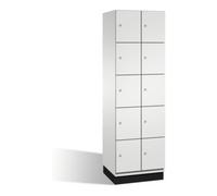 C + P Möbelsysteme Armoire Cambio C+P avec étagères sur socle, 10 étagères, H1950xL600xP525mm avant gris clair corps gris clair gris clair Quantité:1