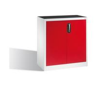 C + P Möbelsysteme Armoire d'appoint à outils C+P avec portes battantes, 1 tablette intérieure, H1000xL930xP500mm Façade rouge ru orps gris clair Quantité:1