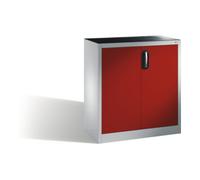 C + P Möbelsysteme Armoire d'appoint à outils C+P avec portes battantes, 1 tablette intérieure, H1000xL930xP400mm Façade rouge ru orps gris clair Quantité:1