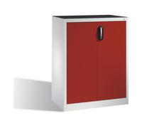 C + P Möbelsysteme Armoire d'appoint à outils C+P avec portes battantes, intérieur 2 tablettes, H1200xL930xP500mm Façade rouge ru orps gris clair Quantité:1