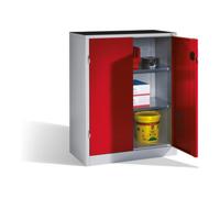 C + P Möbelsysteme Armoire d'appoint C+P pour charges lourdes avec portes battantes, intérieur 2 tablettes, H1200xL930xP500mm Façade rouge rubis Corps gris clair Quantité:1