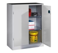 C + P Möbelsysteme Armoire d'appoint C+P pour charges lourdes avec portes battantes, intérieur 2 tablettes, H1200xL930xP500mm Façade gris clair Corps gris clair Quantité:1