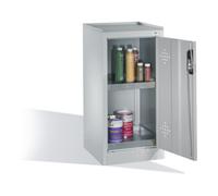 C + P Möbelsysteme Armoire d'appoint environnementale C+P avec porte pivotante, 2 tablettes pour bacs, H1020xL500xP500mm Façade gris clair Corps gris clair Quantité:1