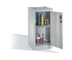 C + P Möbelsysteme Armoire d'appoint environnementale C+P avec porte pivotante, 2 tablettes pour bacs, H1020xL500xP500mm Façade gris clair Corps gris clair Quantité:1