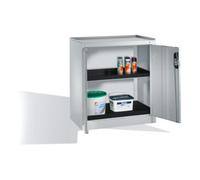 C + P Möbelsysteme Armoire d'appoint environnementale C+P avec portes battantes, 2 bacs en polyéthylène, H1020xL930xP500mm Façade gris clair Corps gris clair Quantité:1