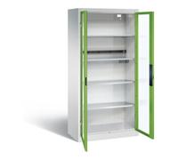 C + P Möbelsysteme Armoire de charge à accu C+P pour 5 outils électriques, fenêtre, H1950xL930xP500mm, vert viridine/gris clair Quantité:1