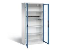 C + P Möbelsysteme Armoire de charge C+P pour 5 outils électriques, fenêtre, H1950xL930xP500mm, bleu lointain/gris clair Quantité:1