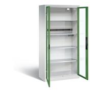 C + P Möbelsysteme Armoire de charge C+P pour 5 outils électriques, fenêtre, H1950xL930xP500mm, vert réséda/gris clair Quantité:1