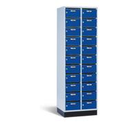 C + P Möbelsysteme Armoire de distribution C+P Intro avec 22 compartiments, H1950xL620xP500mm devant gentiane bleu gentiane corps gris clair Quantité:1