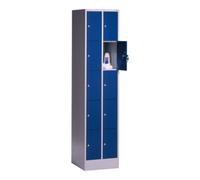 C + P Möbelsysteme Armoire de rangement C+P Intro, 10 compartiments, H1950xL620xP500mm devant gentiane bleu gentiane corps gris clair Quantité:1
