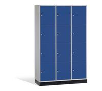 C + P Möbelsysteme Armoire de rangement C+P Intro, 12 compartiments, H1950xL1220xP500mm devant gentiane bleu gentiane corps gris clair Quantité:1