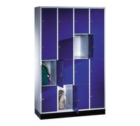 C + P Möbelsysteme Armoire de rangement C+P Intro, 16 compartiments, H1950xL1220xP500mm Façade Corps bleu gentiane Corps gris clair Quantité:1