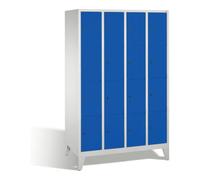 C + P Möbelsysteme Armoire de ventilation C+P Classic sur pieds, 16 compartiments, H1850xL1190xP500mm Façade Corps bleu gentiane Corps gris clair Quantité:1
