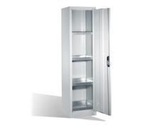 C + P Möbelsysteme Armoire d'environnement C+P avec porte battante, 4 tablettes pour bacs, H1950xL500xP500mm Façade gris clair Corps gris clair Quantité:1