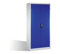 C + P Möbelsysteme Armoire pour charges lourdes C+P avec portes battantes, 3 tablettes et 3 tiroirs, H1950xL930xP500mm Façade bleu gentiane Corps gris clair Quantité:1