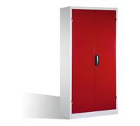 C + P Möbelsysteme Armoire pour charges lourdes C+P avec portes battantes, 4 tablettes et 3 tiroirs, H1950xL930xP600mm Façade rouge rubis Corps gris clair Quantité:1