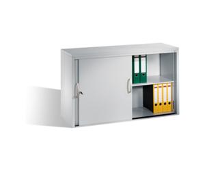 C + P Möbelsysteme Buffet Acurado avec portes coulissantes, 2 x 2 hauteurs de dossier, H720xL1200xP400mm Avant Corps gris clair Corps gris clair Gris clair Quantité:1
