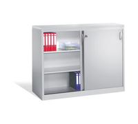 C + P Möbelsysteme Buffet Acurado avec portes coulissantes, 2 x 3 hauteurs de dossier, H1200xL1600xP500mm Avant Corps gris clair Gris clair Gris clair Quantité:1