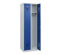 C + P Möbelsysteme C+P Armoire à casiers Basis PLUS, 2 compartiments, 1850x600x500mm, 7035/5010 Quantité:1