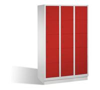 C + P Möbelsysteme C+P Armoire à casiers Classic sur socle, 15 casiers, H1800×I1200×P500 mm, façade rubis rouge, corps gris clair Quantité:1