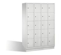 C + P Möbelsysteme C+P Armoire à casiers Classic sur socle, 20 casiers, H1800×I1190×P500 mm, façade gris clair, corps gris clair Quantité:1