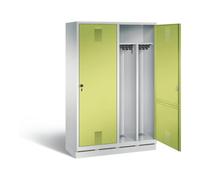 C + P Möbelsysteme C+P Armoire à casiers Evolo noir et blanc, H1800×I1190×P500 mm, façade vert viriding, corps gris clair (48220-40) Quantité:1