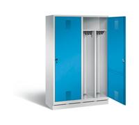 C + P Möbelsysteme C+P Armoire à casiers Evolo noir et blanc, H1800×I1190×P500mm, façade bleu clair, corps gris clair (48220-40) Quantité:1