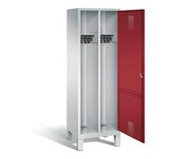 C + P Möbelsysteme C+P Armoire à casiers Evolo noir et blanc, H1850×I610×P500 mm, façade ru orps gris clair (48210-20) Quantité:1