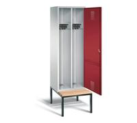 C + P Möbelsysteme C+P Armoire à casiers Evolo noir et blanc, H2090 × I610 × P500 mm, façade ru orps gris clair, châssis gris noir (48250-20) Quantité:1