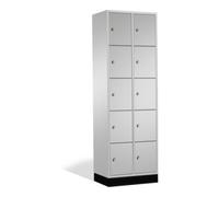C + P Möbelsysteme C+P Armoire à casiers Intro, 10 compartiments, H1950xL620xP500mm Avant Corps gris clair Corps gris clair Gris clair Quantité:1