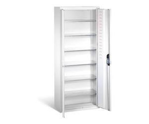 C + P Möbelsysteme C+P Armoire à dossiers 6 étagères pour bacs de rangement, H1690xL700xP300mm Gris clair façade et corps Quantité:1