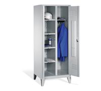 C + P Möbelsysteme C+P Armoire à linge Classic sur pieds, 2 compartiments, H1850×I810×P500mm, façade gris clair, corps gris clair Quantité:1