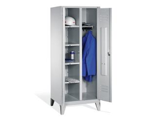 C + P Möbelsysteme C+P Armoire à linge Classic sur pieds, 2 compartiments, H1850×I810×P500mm, façade gris clair, corps gris clair Quantité:1
