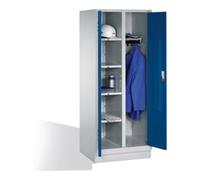 C + P Möbelsysteme C+P Armoire à linge Classic sur socle, 2 compartiments, H1850xL810xP500mm Façade Corps bleu gentiane Corps gris clair Quantité:1