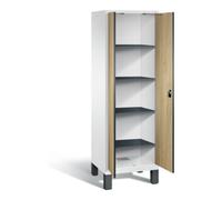 C + P Möbelsysteme C+P Armoire à linge Evolo, H1850×I610×P500 mm, façade décor chêne Sereno, corps blanc trafic (48212-20B) Quantité:1