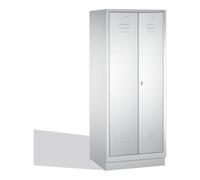 C + P Möbelsysteme C+P Armoire à produits de nettoyage Classic sur socle, 2 compartiments, H1850×I810×P500mm, façade gris clair, corps gris clair Quantité:1