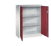 C + P Möbelsysteme C+P Armoire d'appoint d'atelier avec portes battantes 1200 x 930 x 400 mm Gris clair/rouge rubis